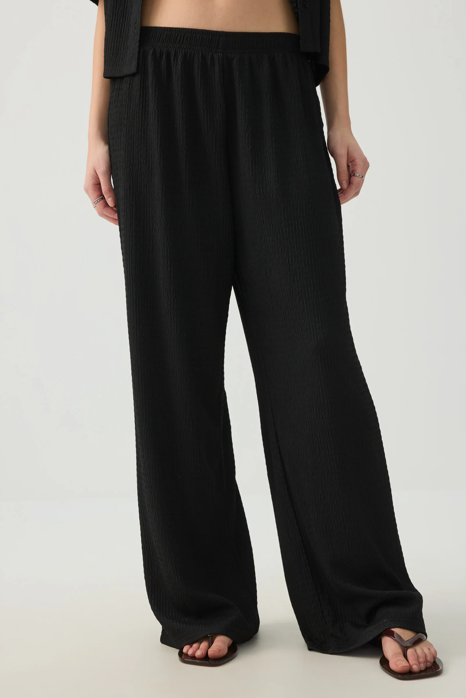 Textured knit Wide Leg Pants - Image 2