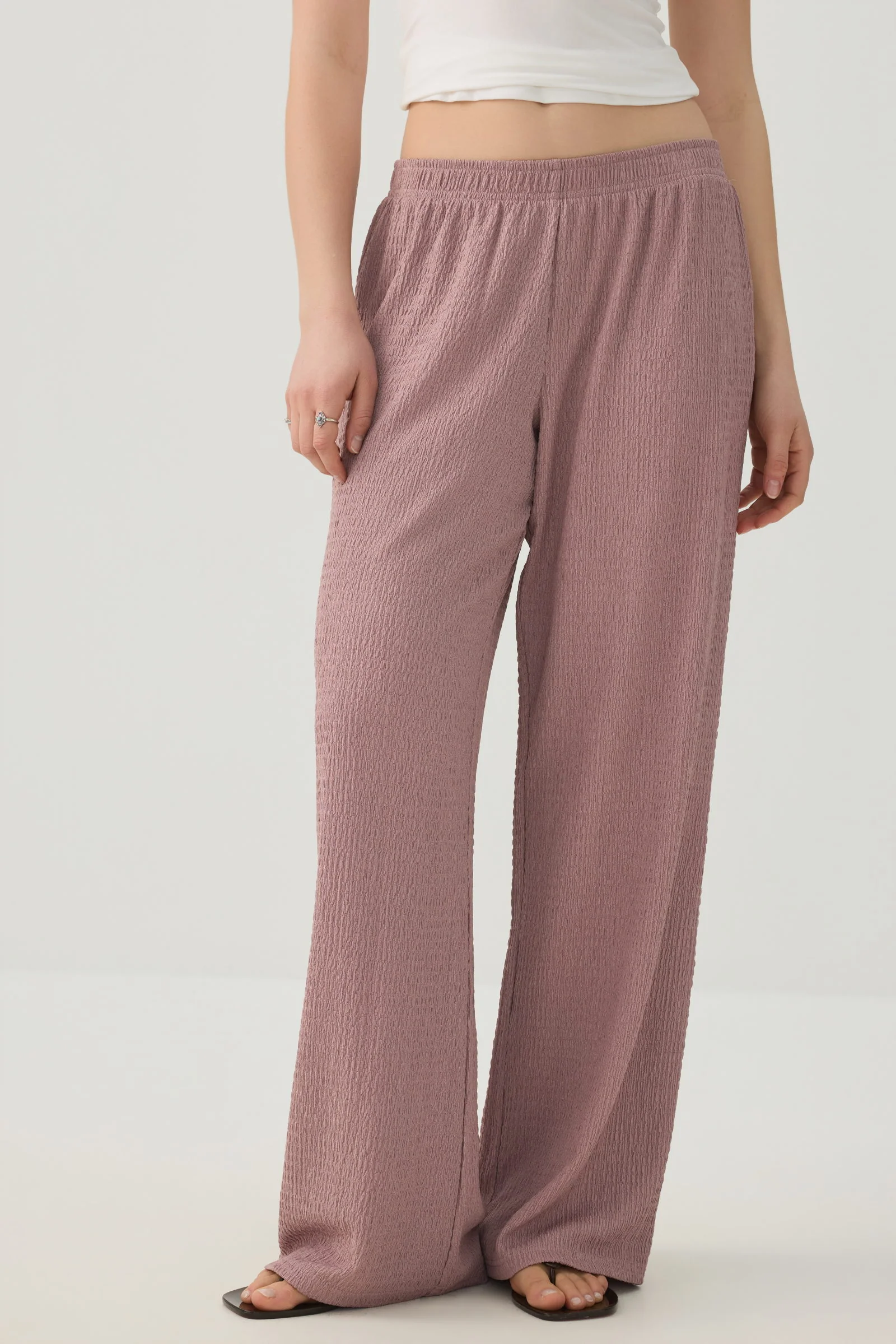 Textured knit Wide Leg Pants - Image 2