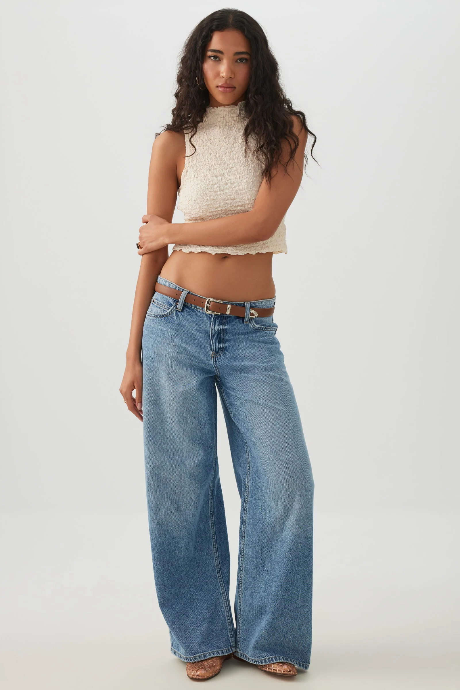 Textured Mock Neck Tank Top - Image 3