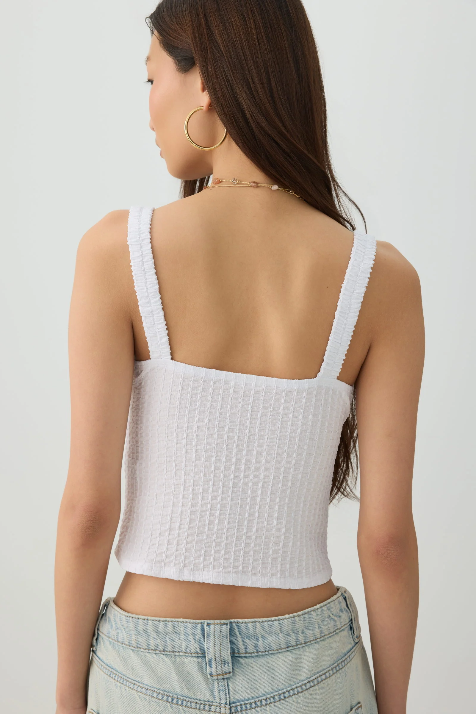 Textured Square Neck Tank Top - Image 5