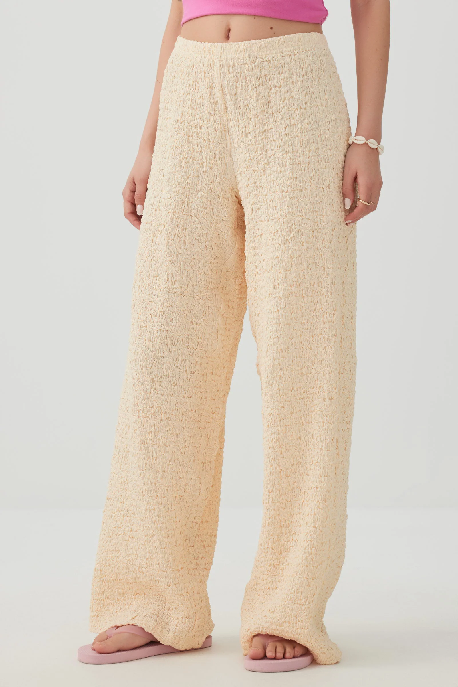 Textured Straight Leg Knit Pants - Image 3