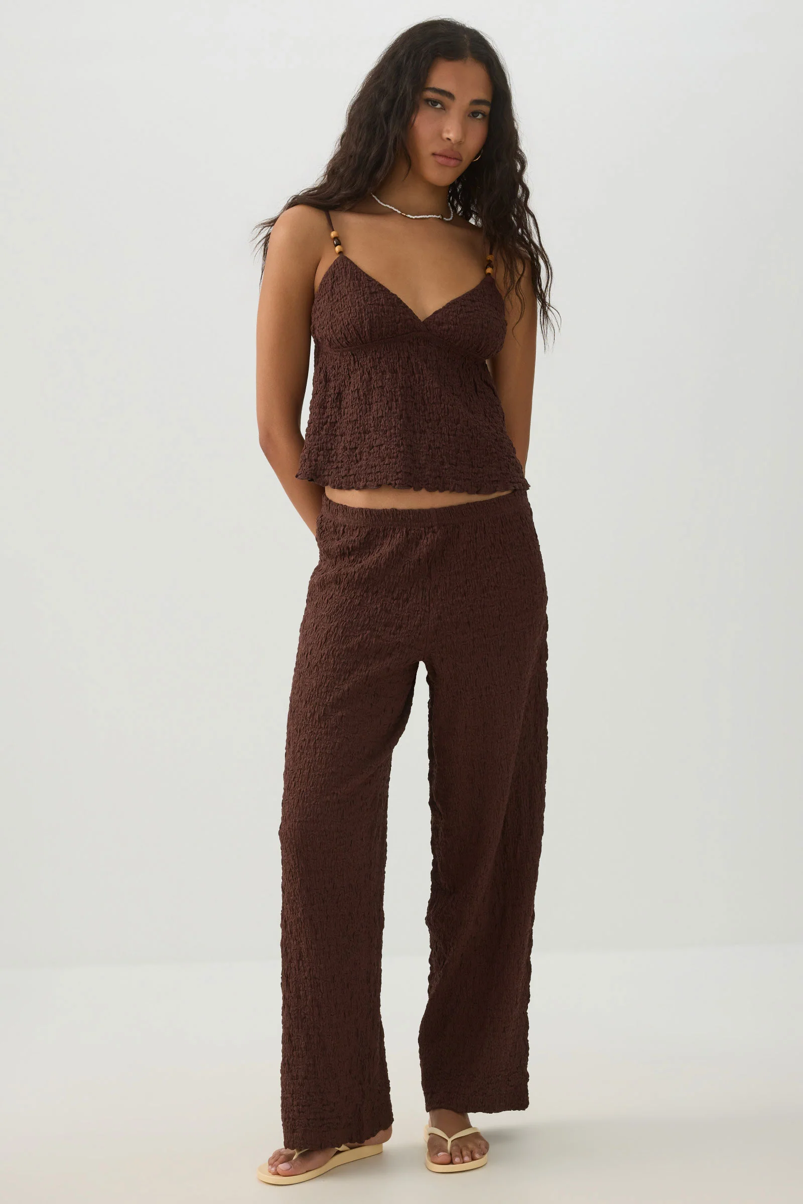 Textured Straight Leg Knit Pants - Image 2