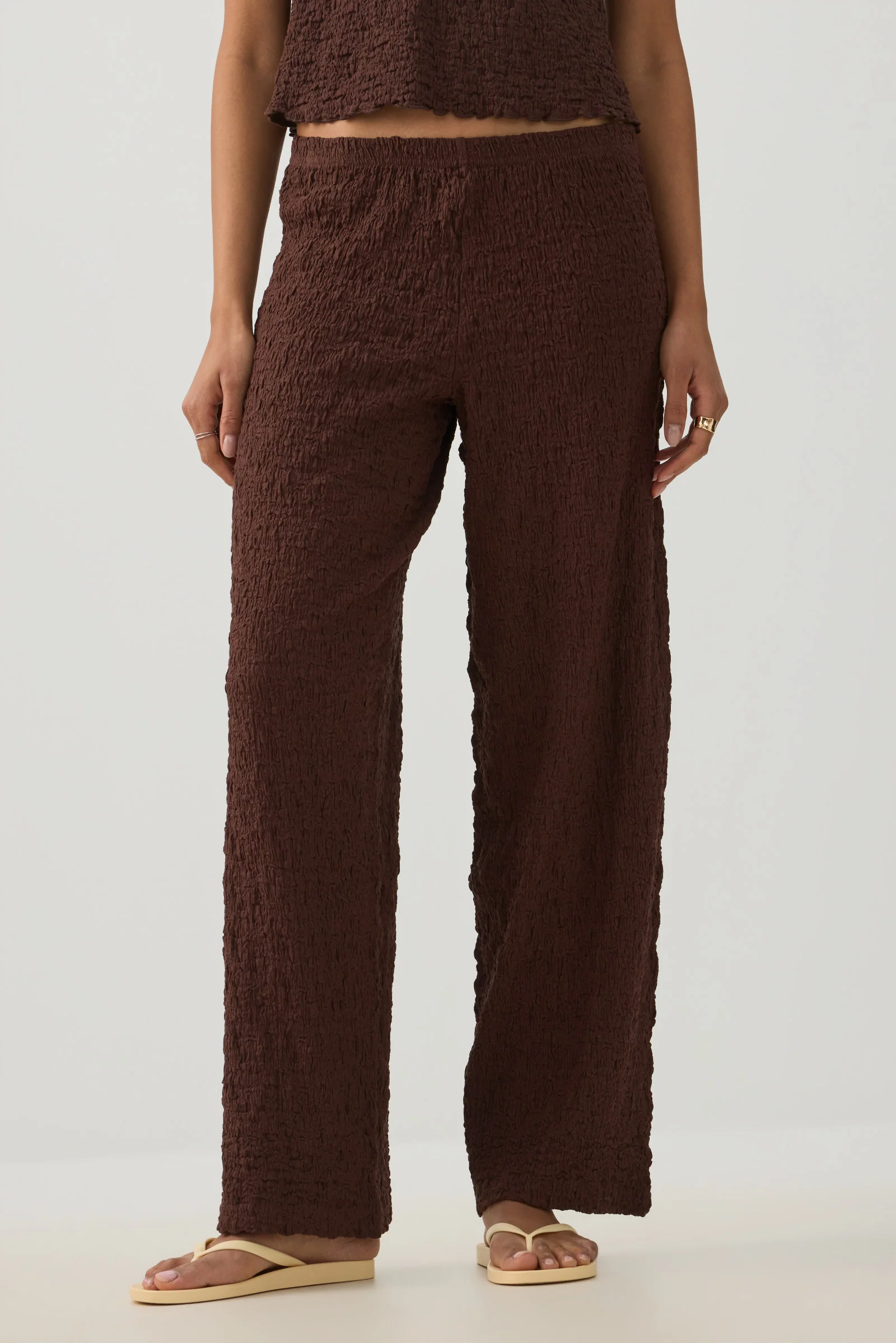 Textured Straight Leg Knit Pants - Image 3