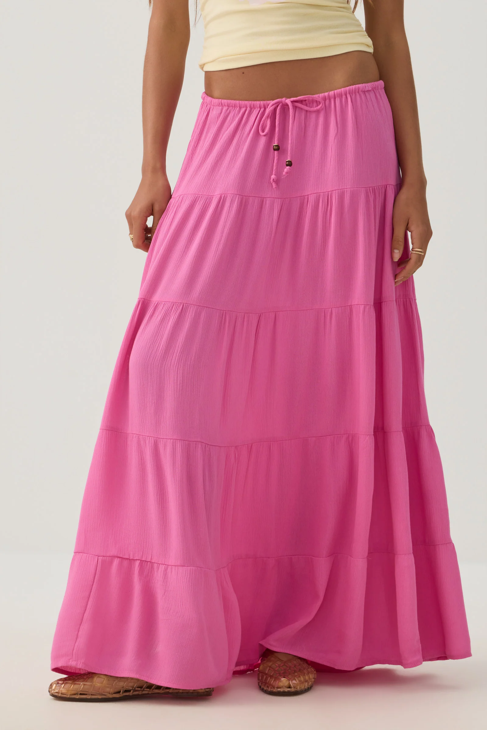 Textured Tiered Maxi Skirt - Image 3