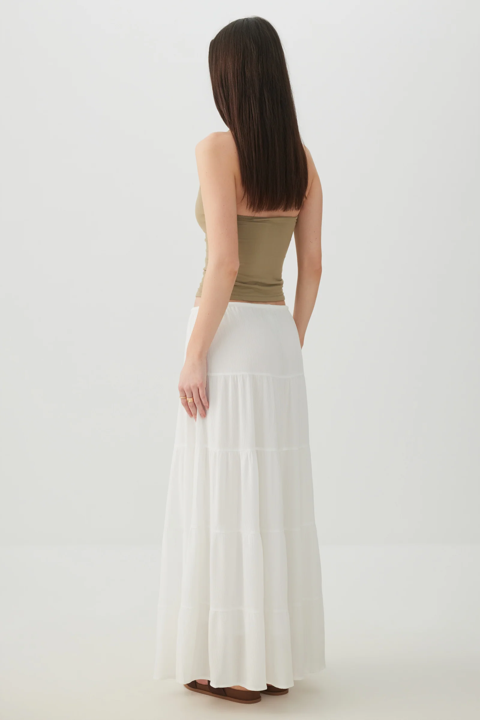 Textured Tiered Maxi Skirt - Image 4