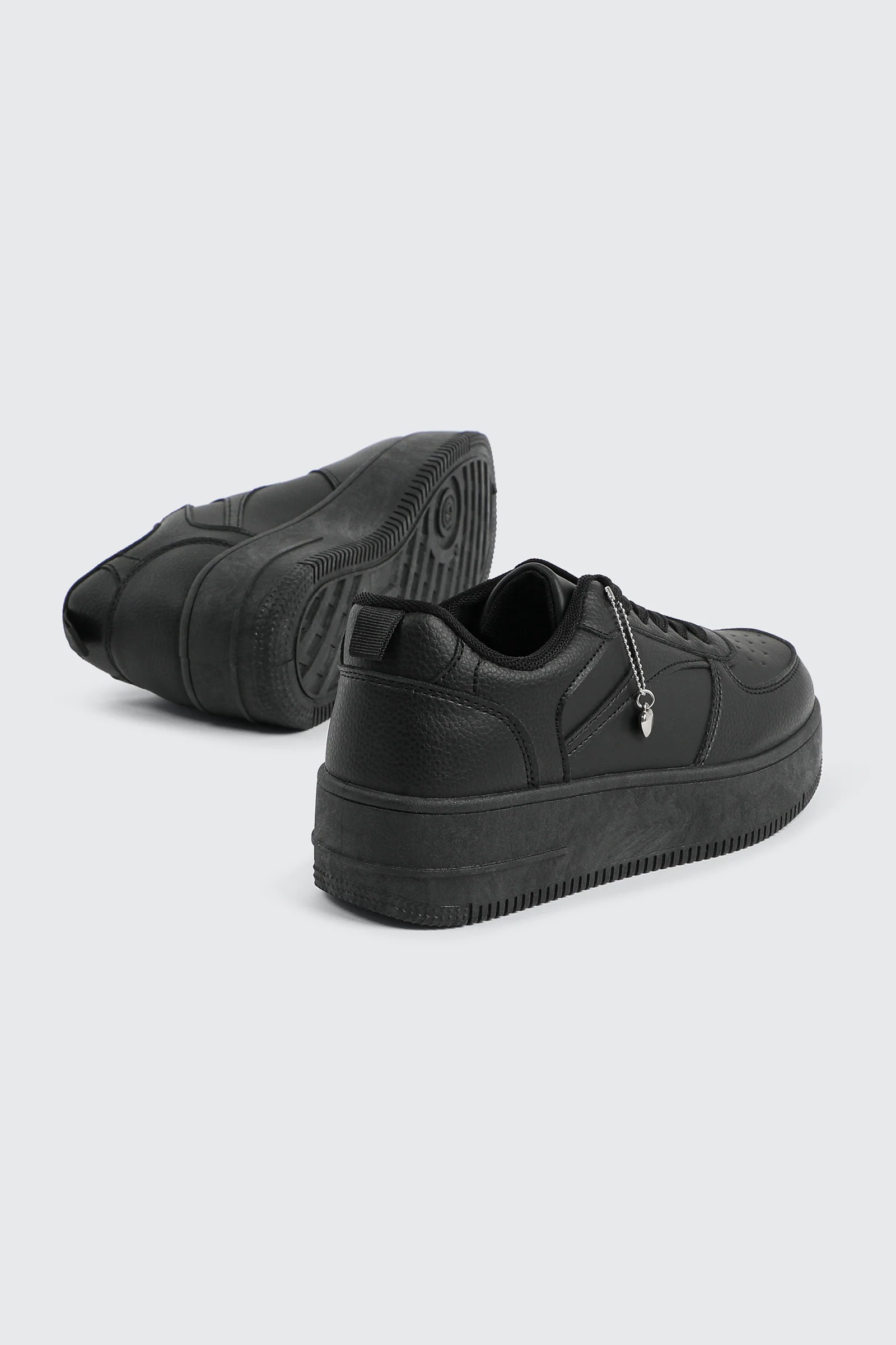 Thick Sole Court Sneakers with Charm - Image 3