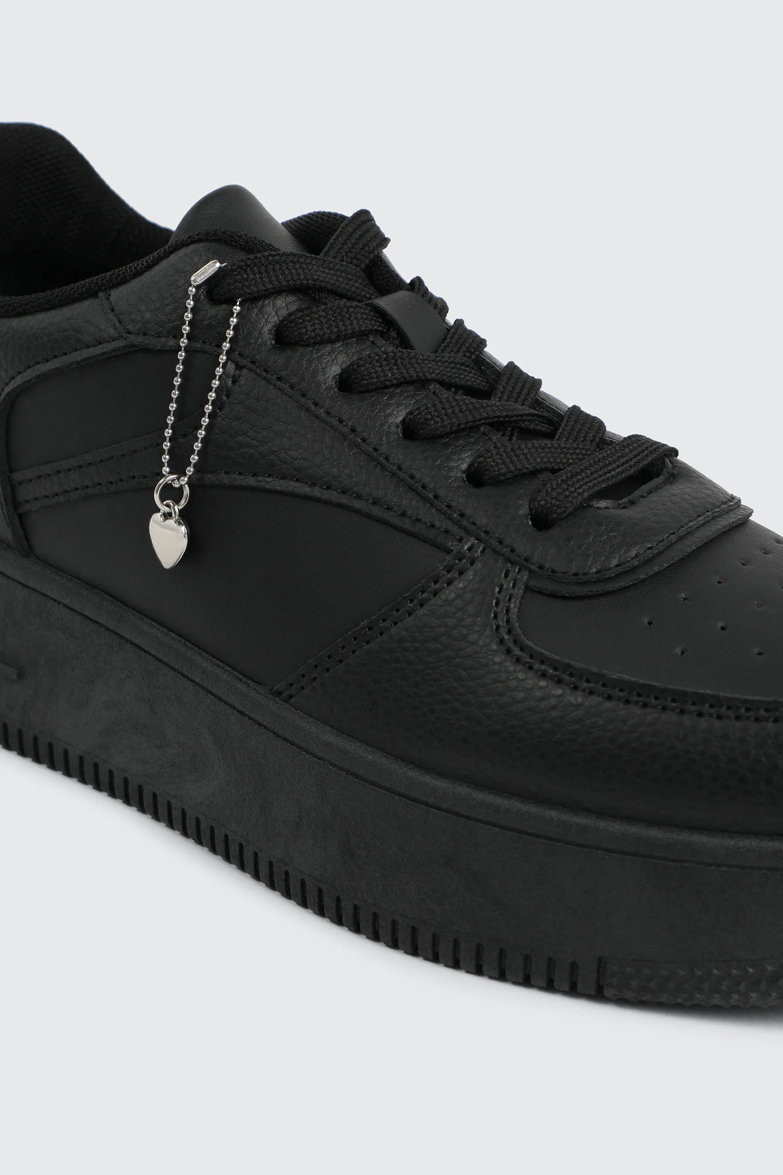 Thick Sole Court Sneakers with Charm - Image 5