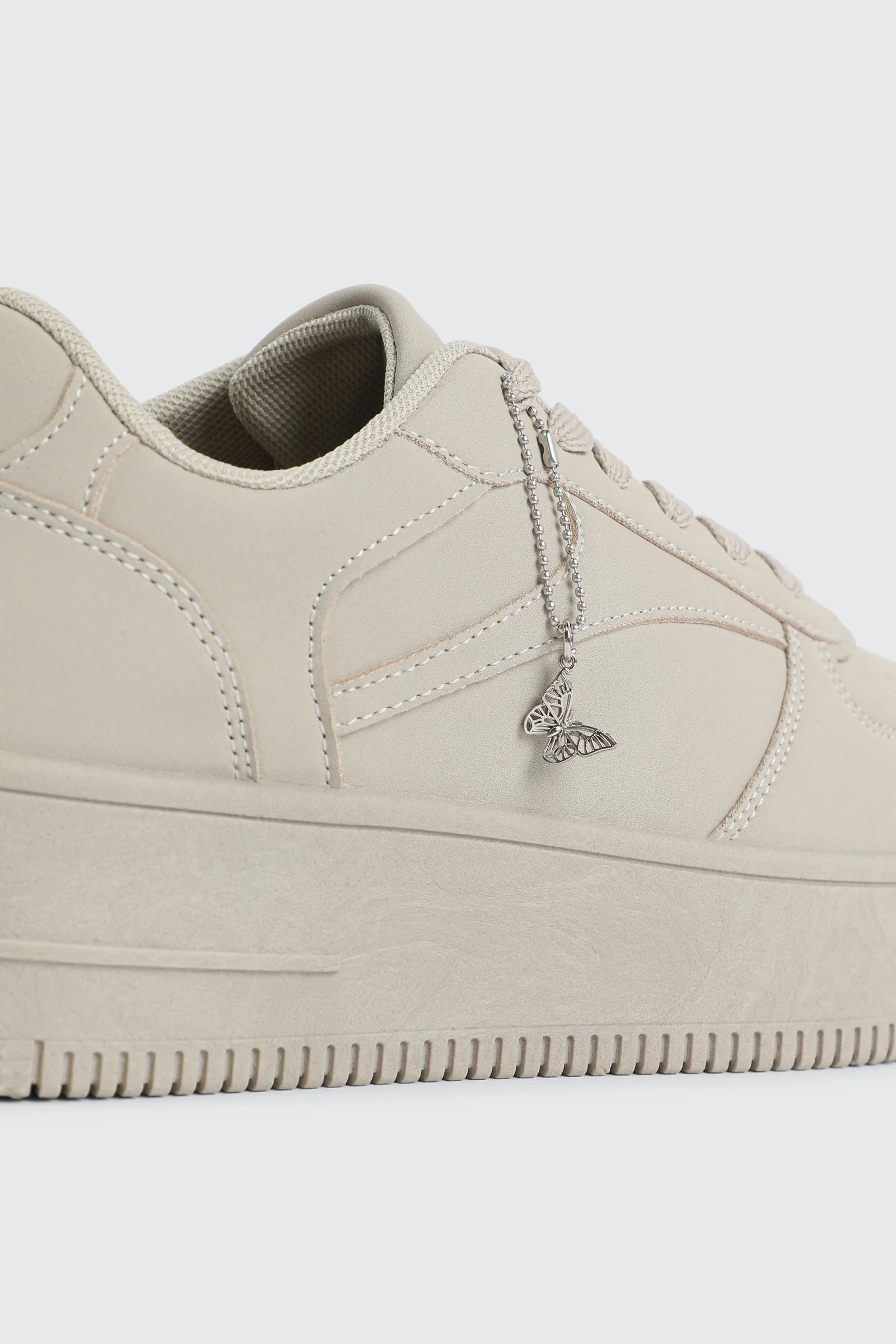 Thick Sole Court Sneakers with Charm - Image 5