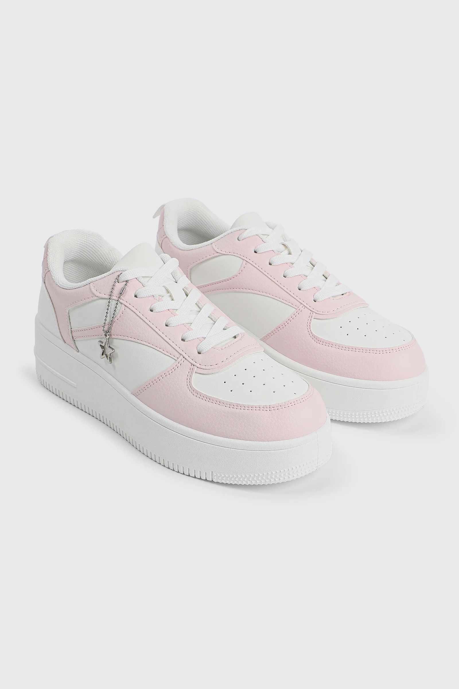 Thick Sole Court Sneakers with Charm - Image 2