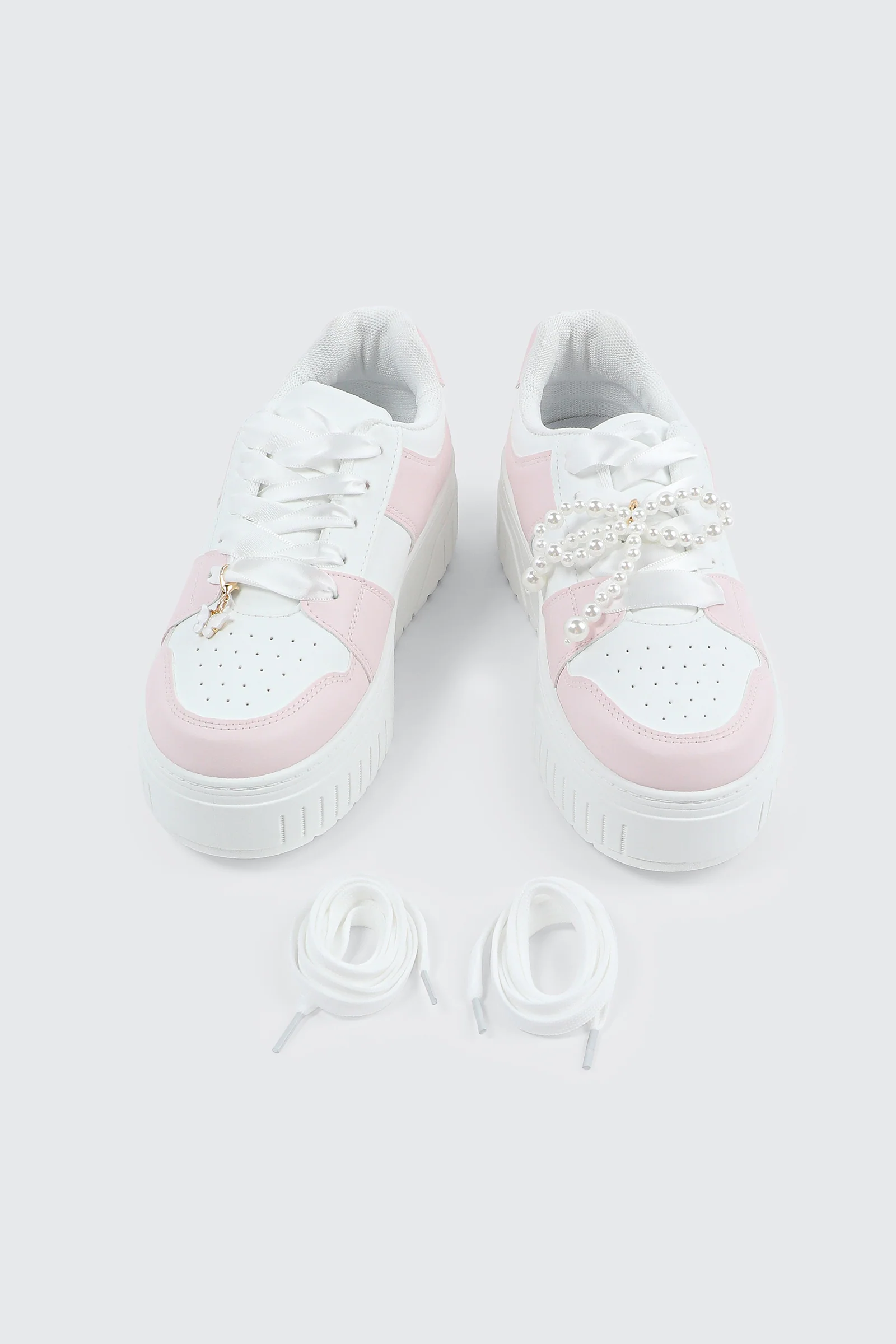 Thick Sole Court Sneakers with Charm - Image 4