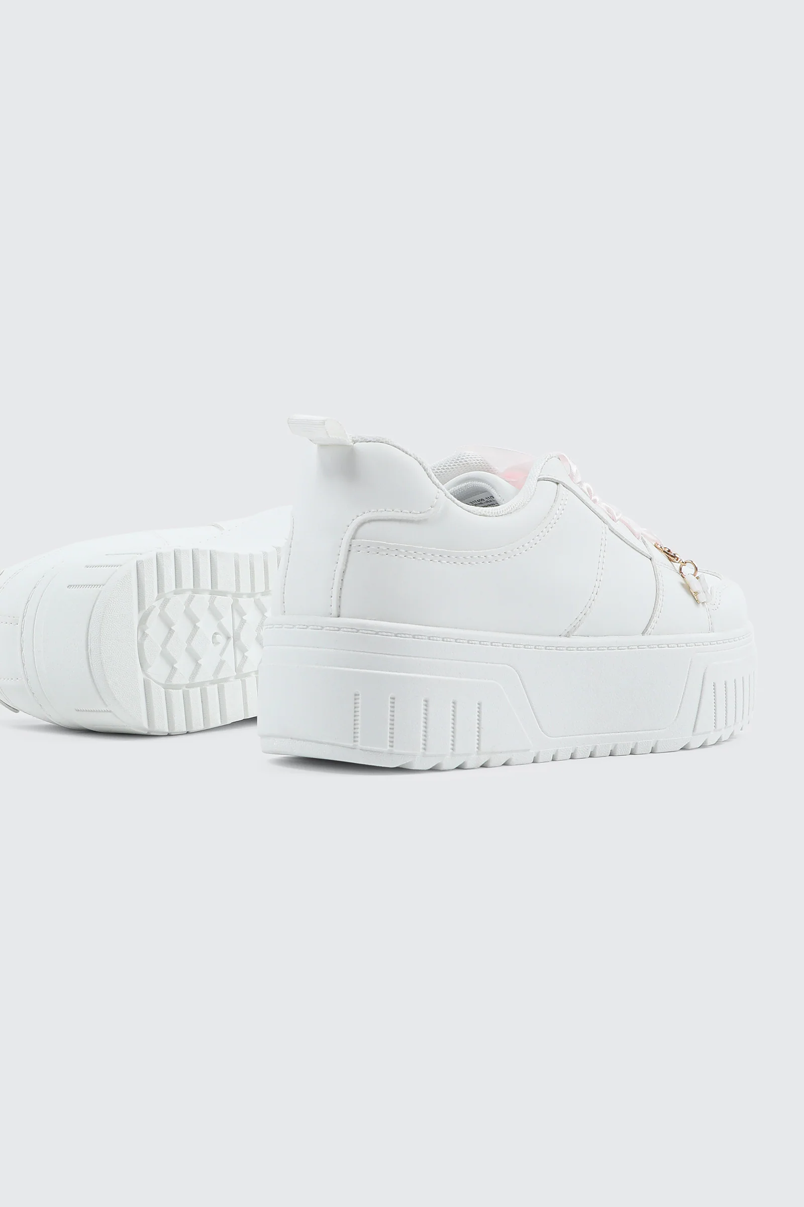 Thick Sole Court Sneakers with Charm - Image 3