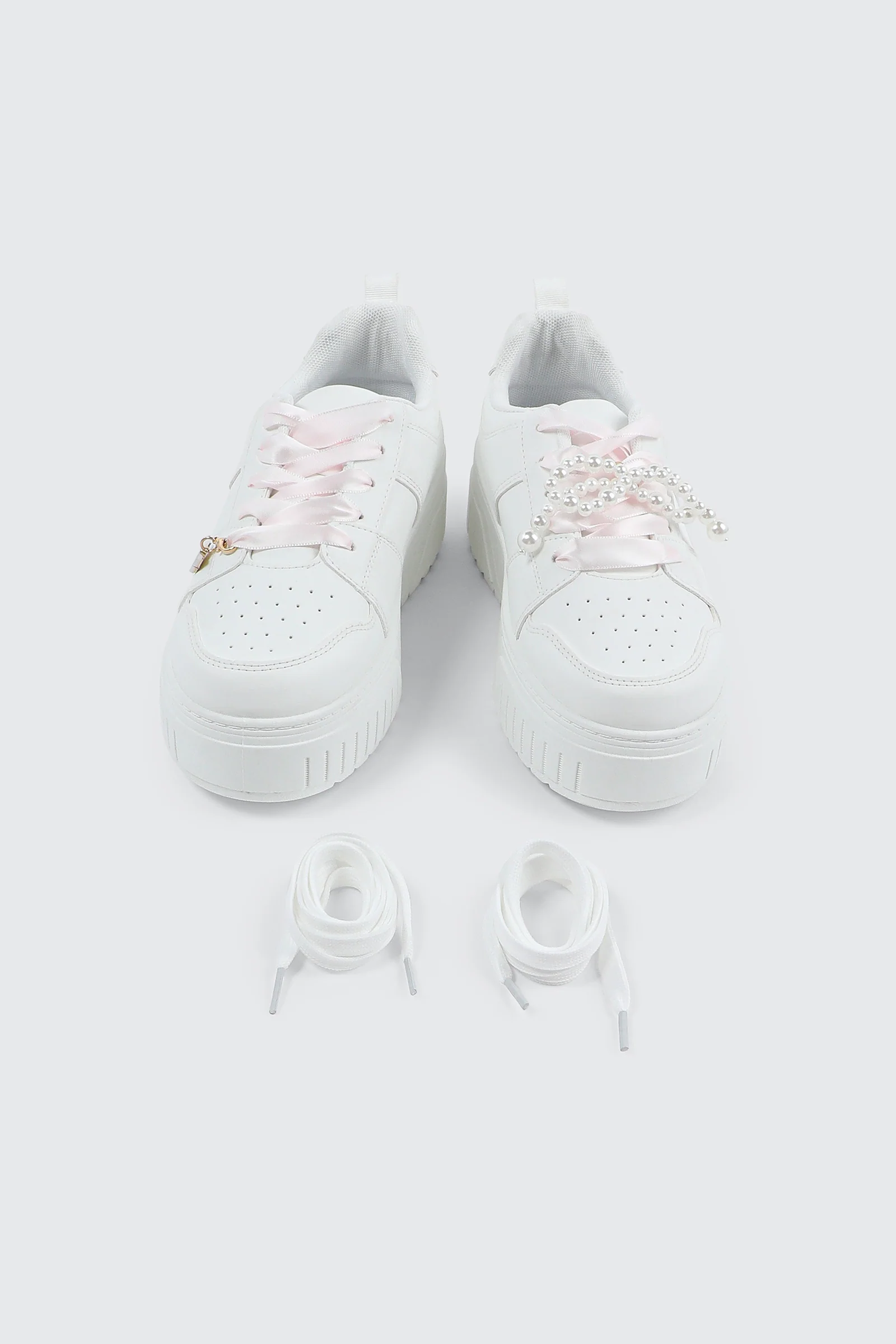 Thick Sole Court Sneakers with Charm - Image 4
