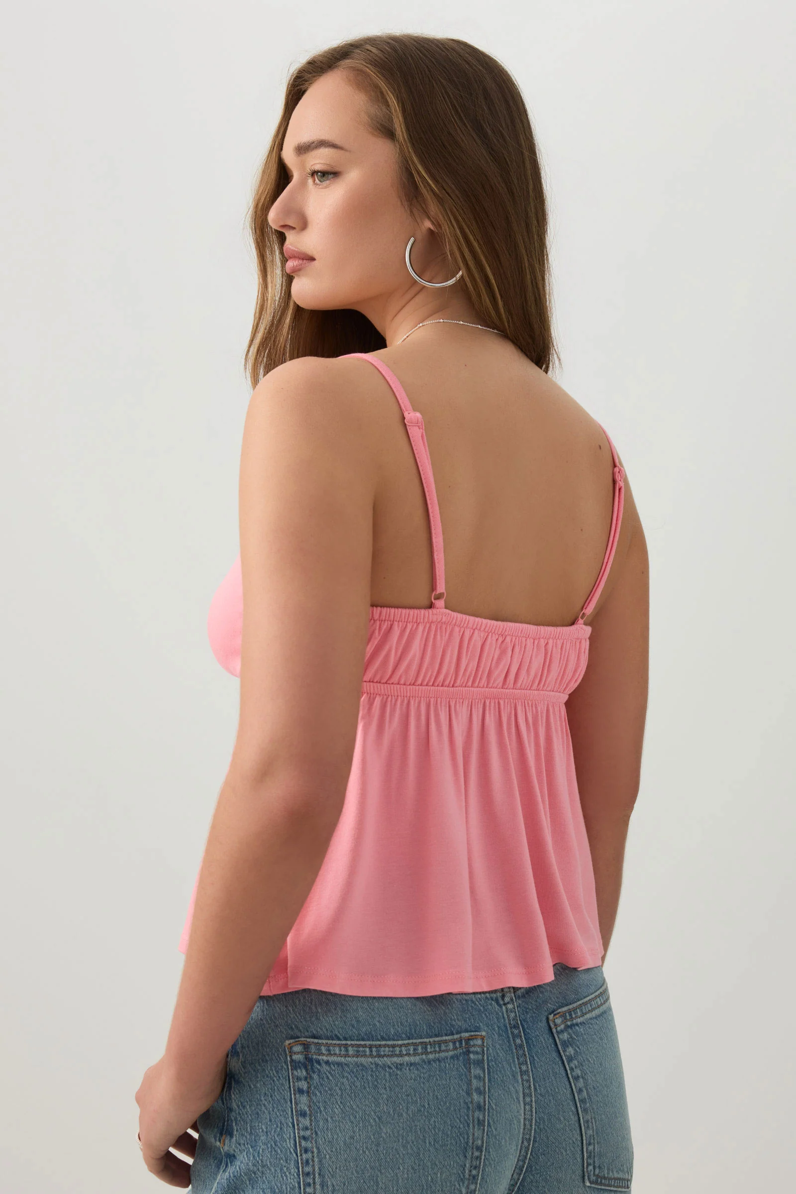 Tie Front Babydoll Tank Top - Image 4