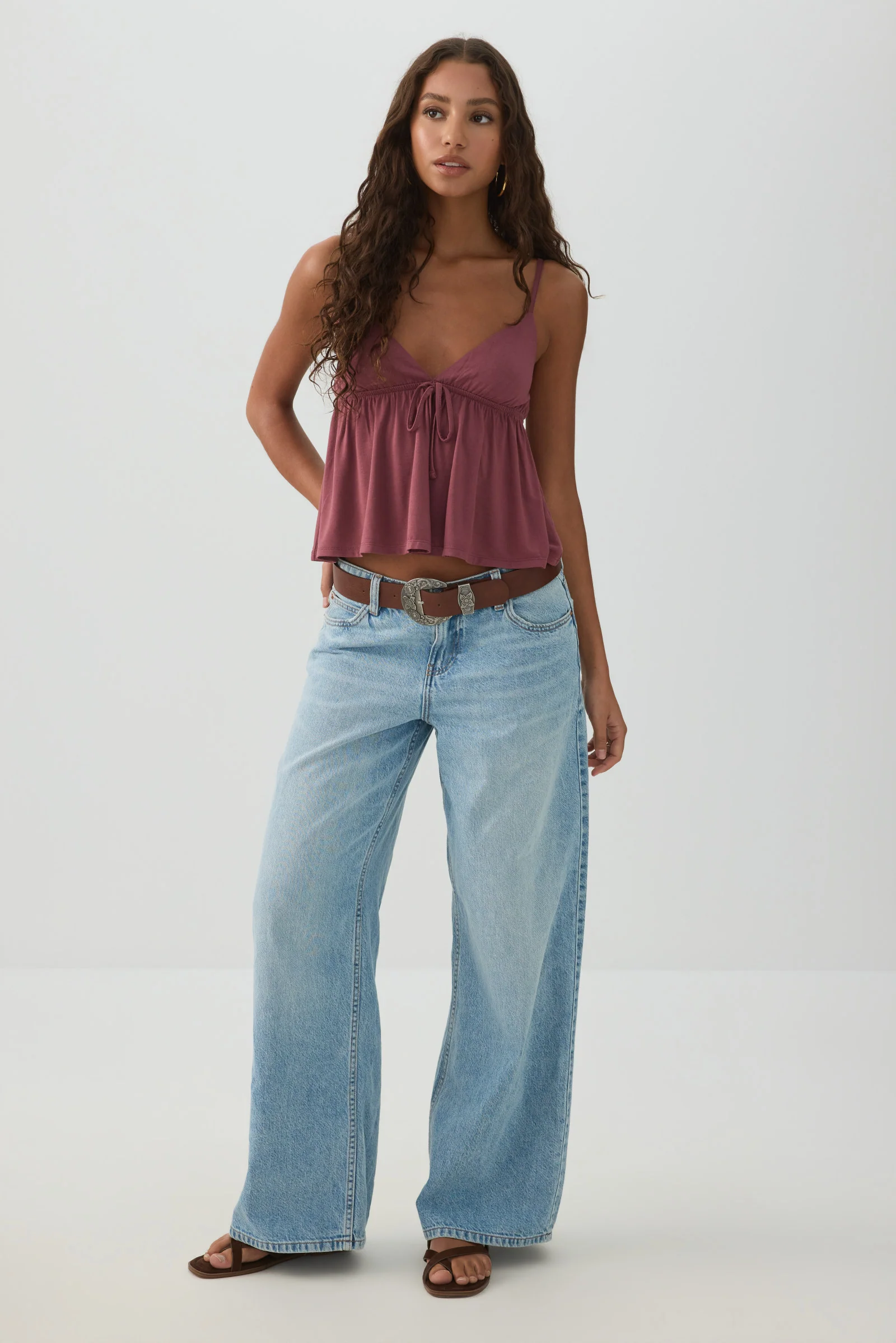 Tie Front Babydoll Tank - Image 2