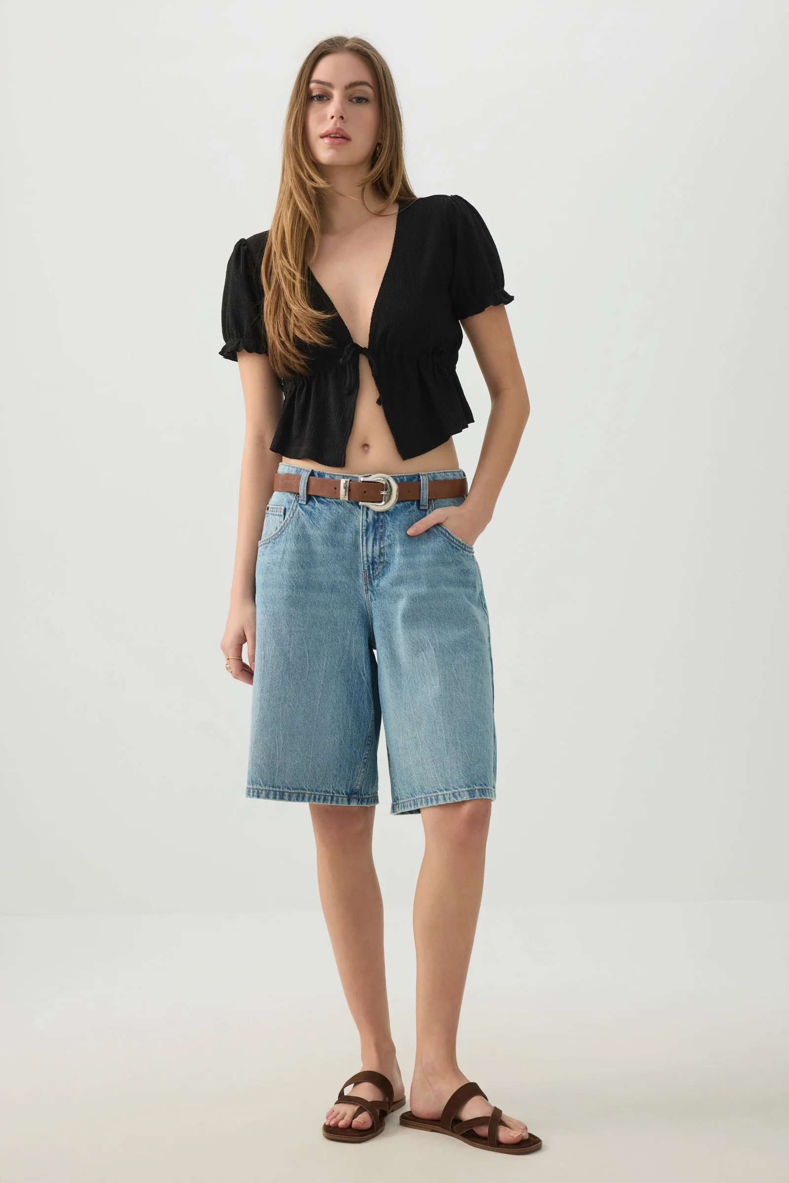 Tie Front Cropped Cardi - Image 3