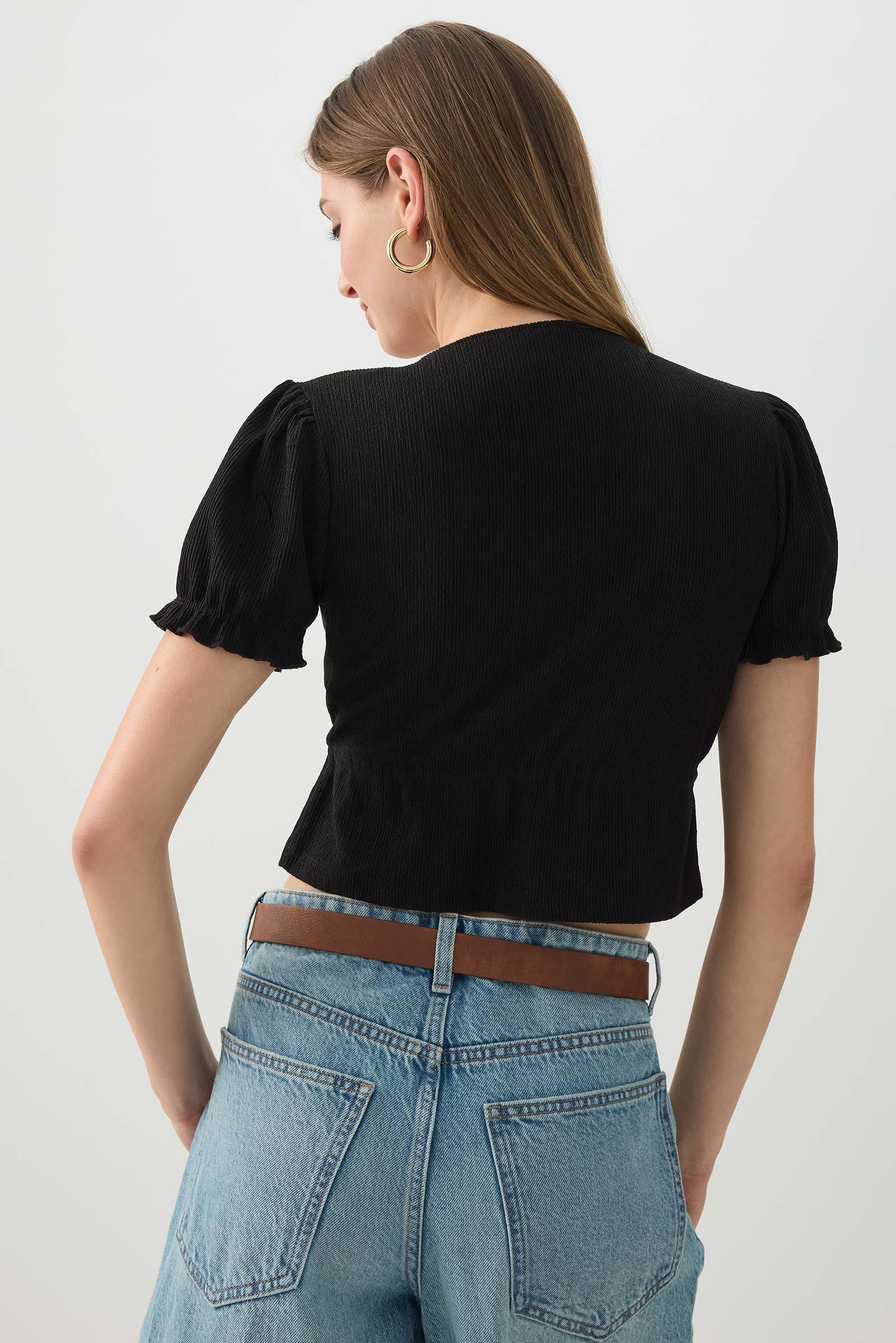 Tie Front Cropped Cardi - Image 4
