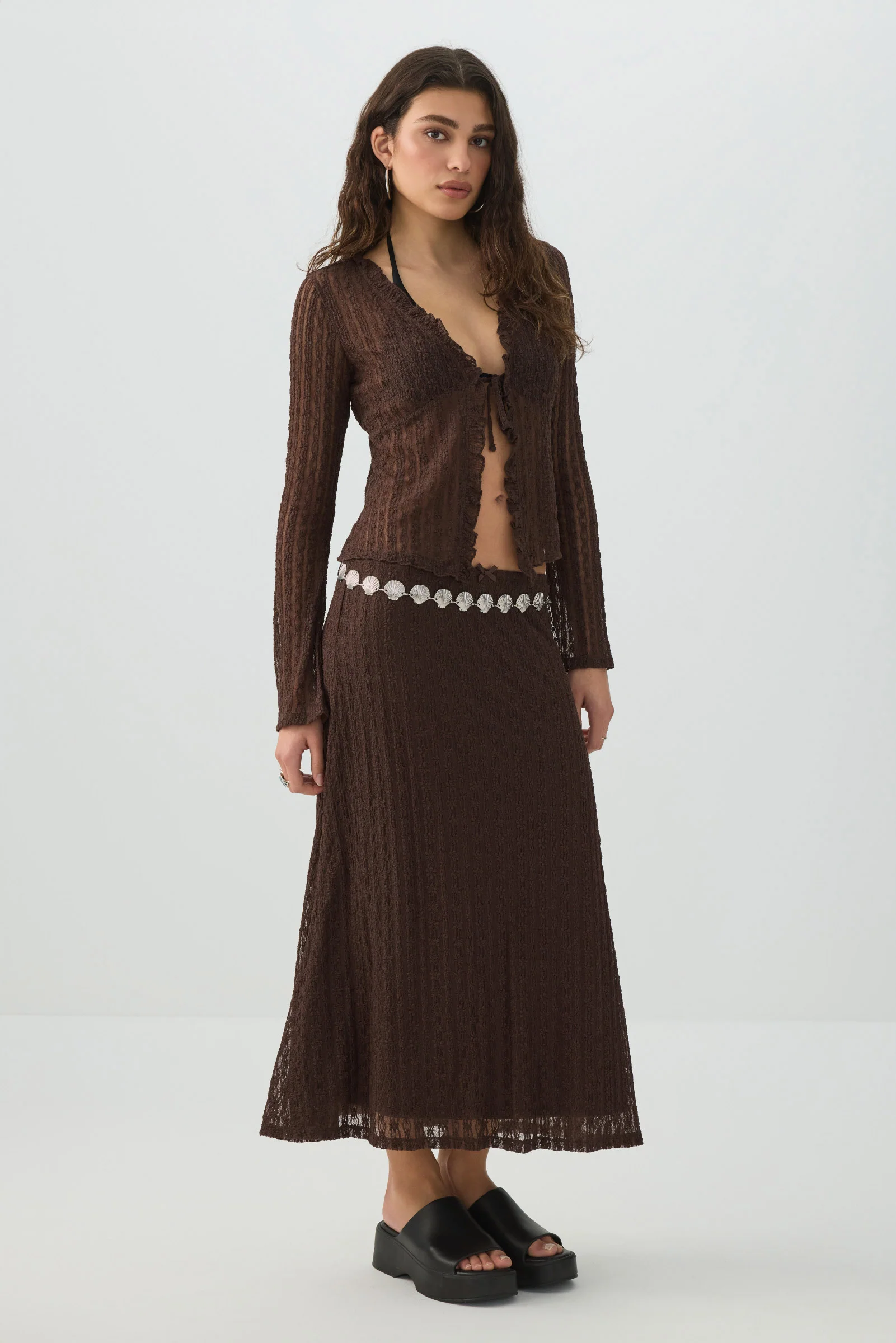 Tie Front Lace Cardigan - Image 3
