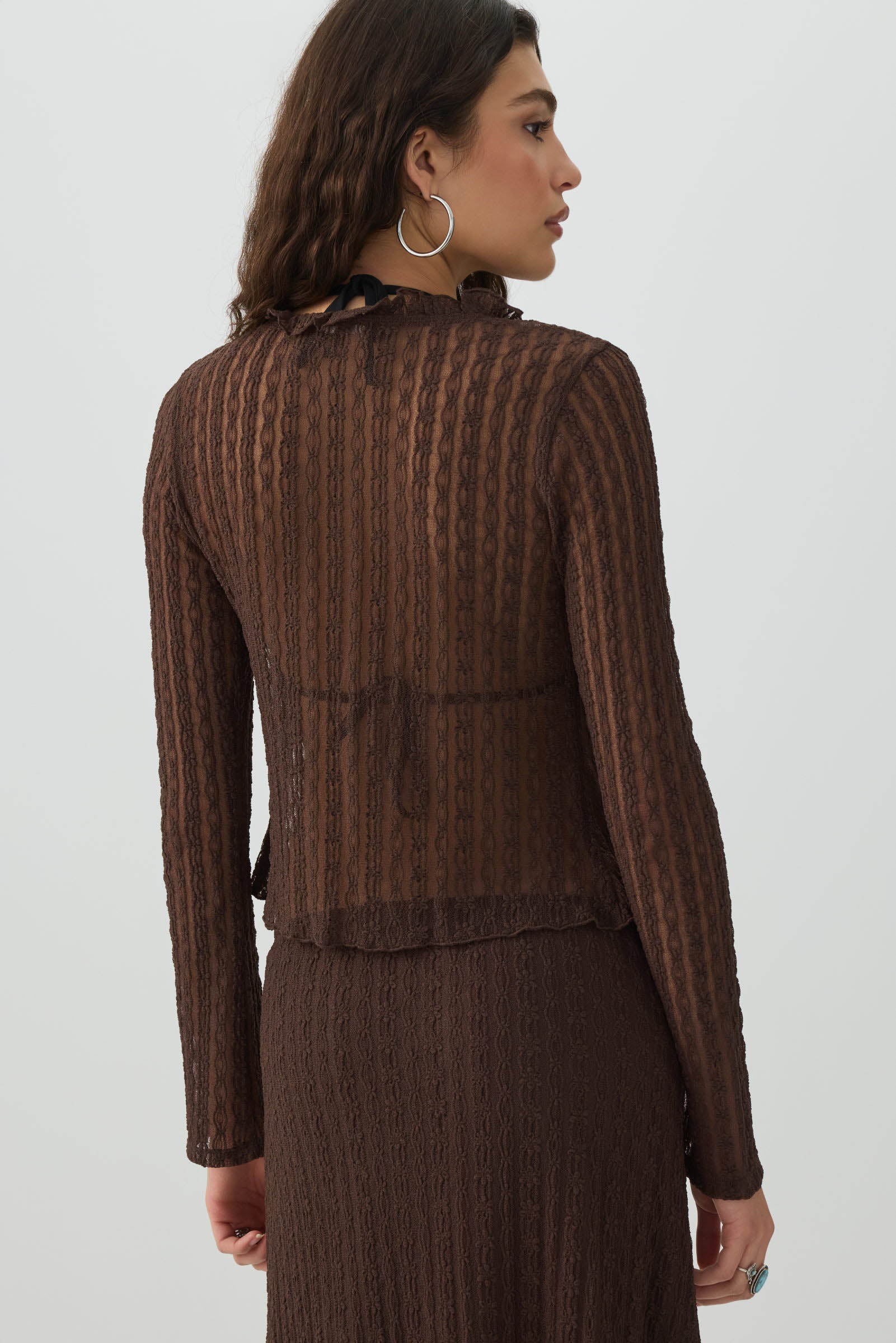 Tie Front Lace Cardigan - Image 4