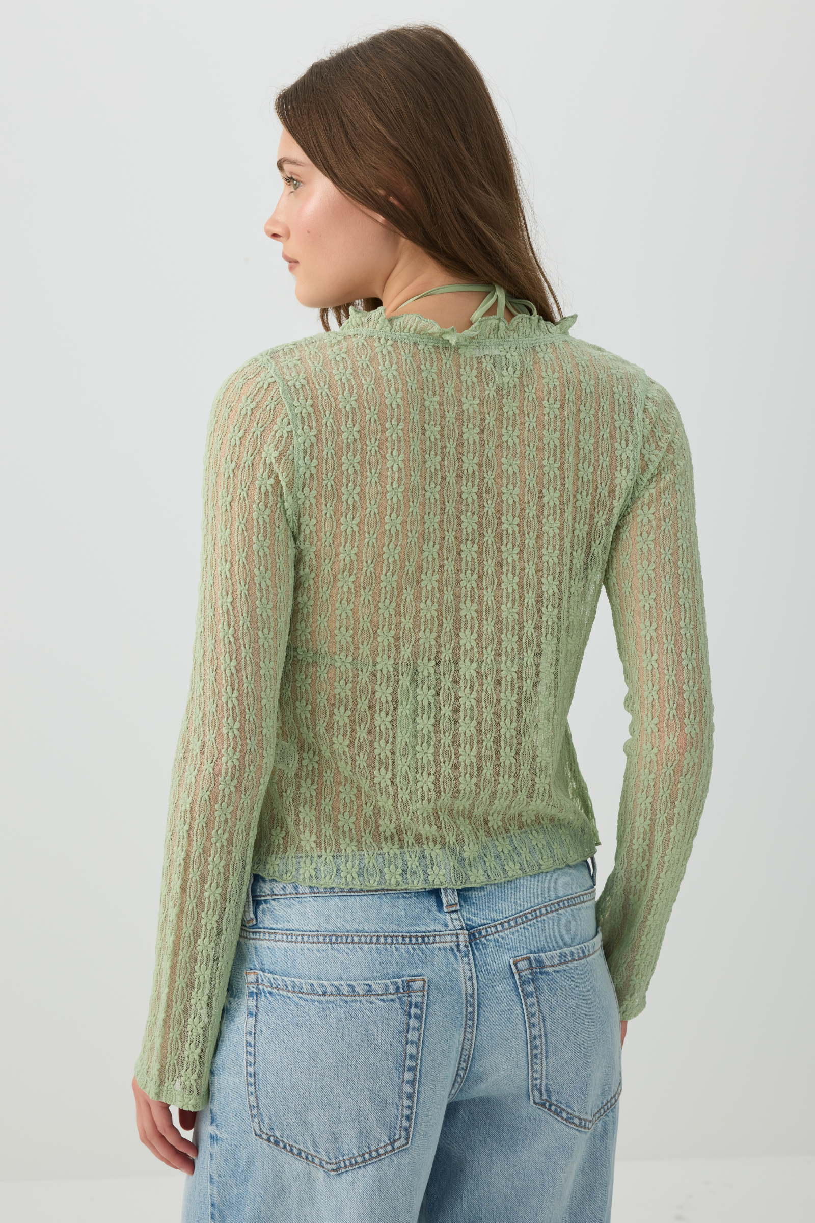 Tie Front Lace Cardigan - Image 4