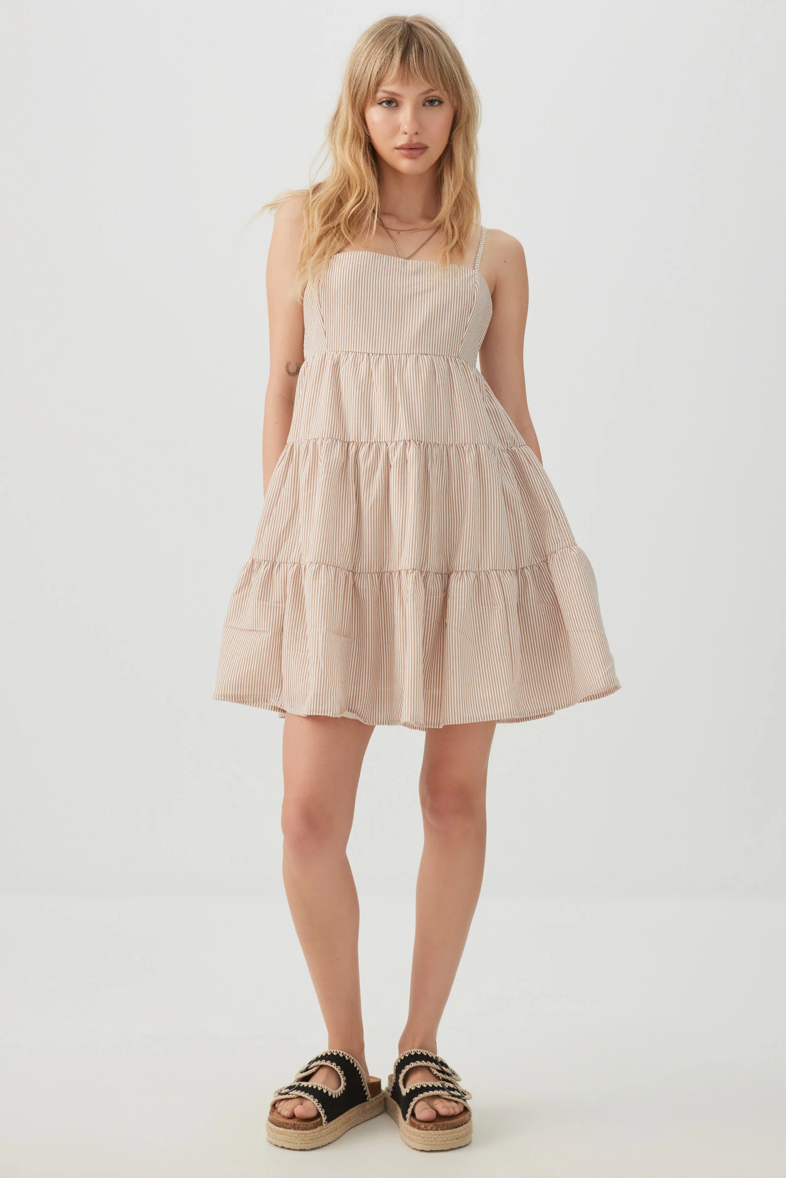 Tiered Square Neck Mini Dress - Image 2