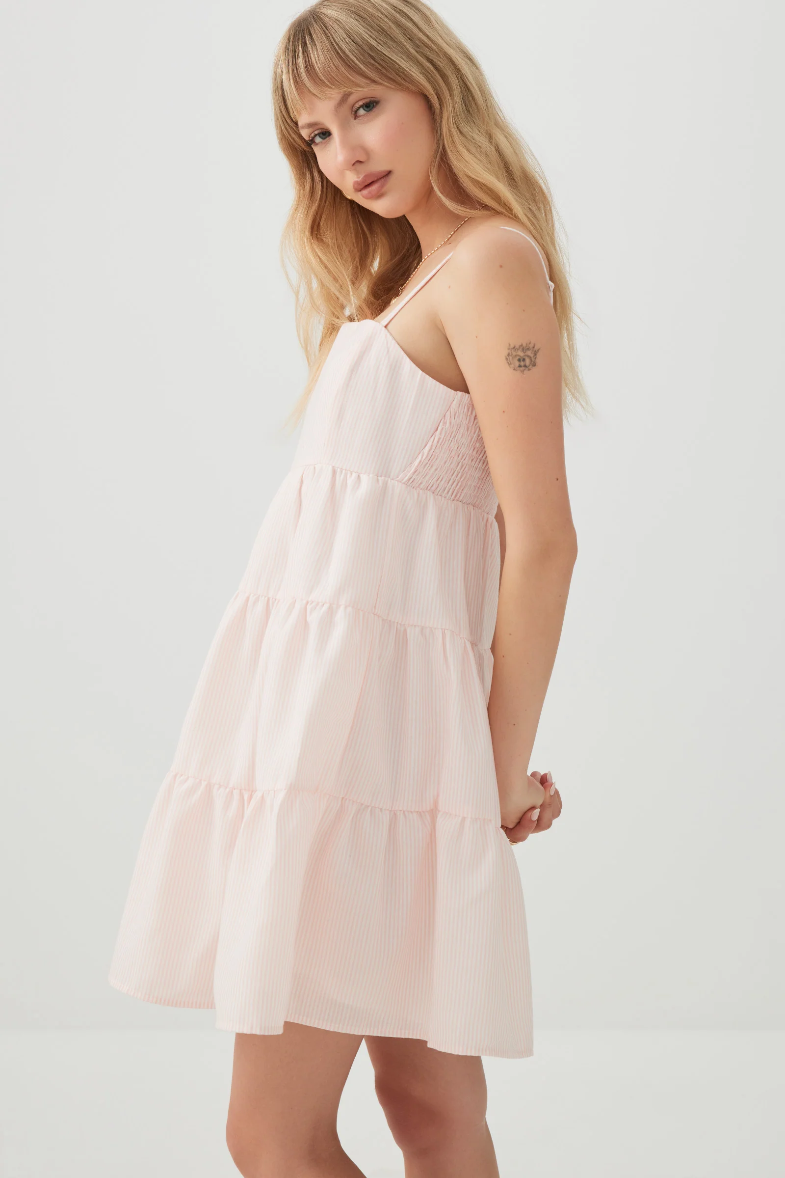 Tiered Square Neck Mini Dress - Image 2