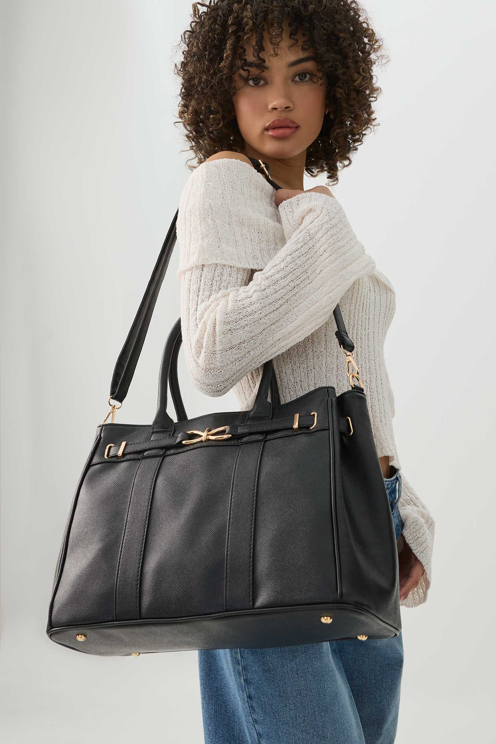 Tote Bag with Bow Detail - Image 2