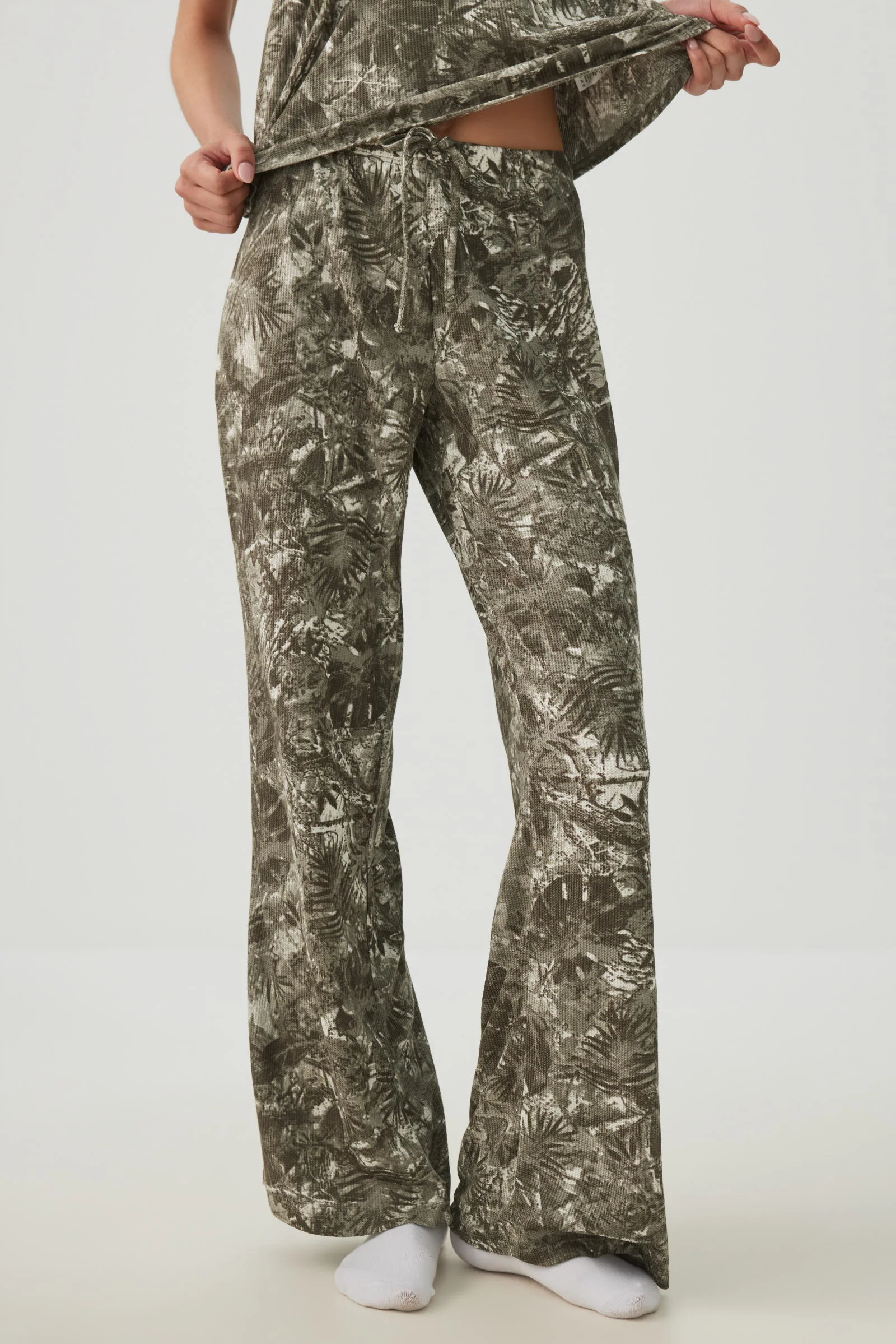 Tropical Forest Knit Waffle PJ Pants - Image 2