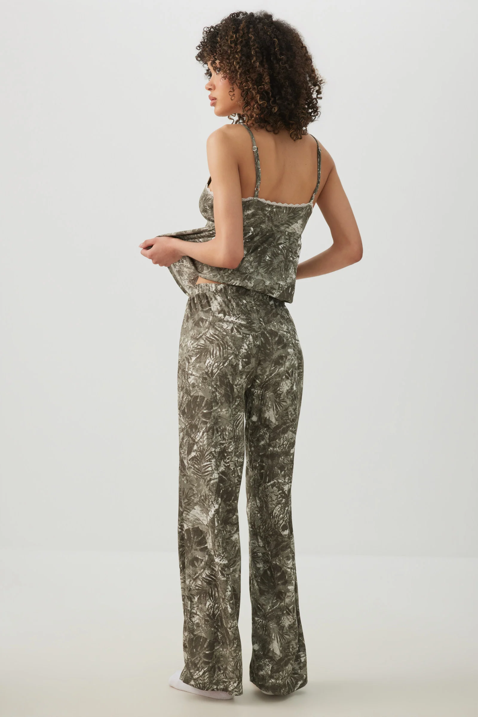 Tropical Forest Knit Waffle PJ Pants - Image 4
