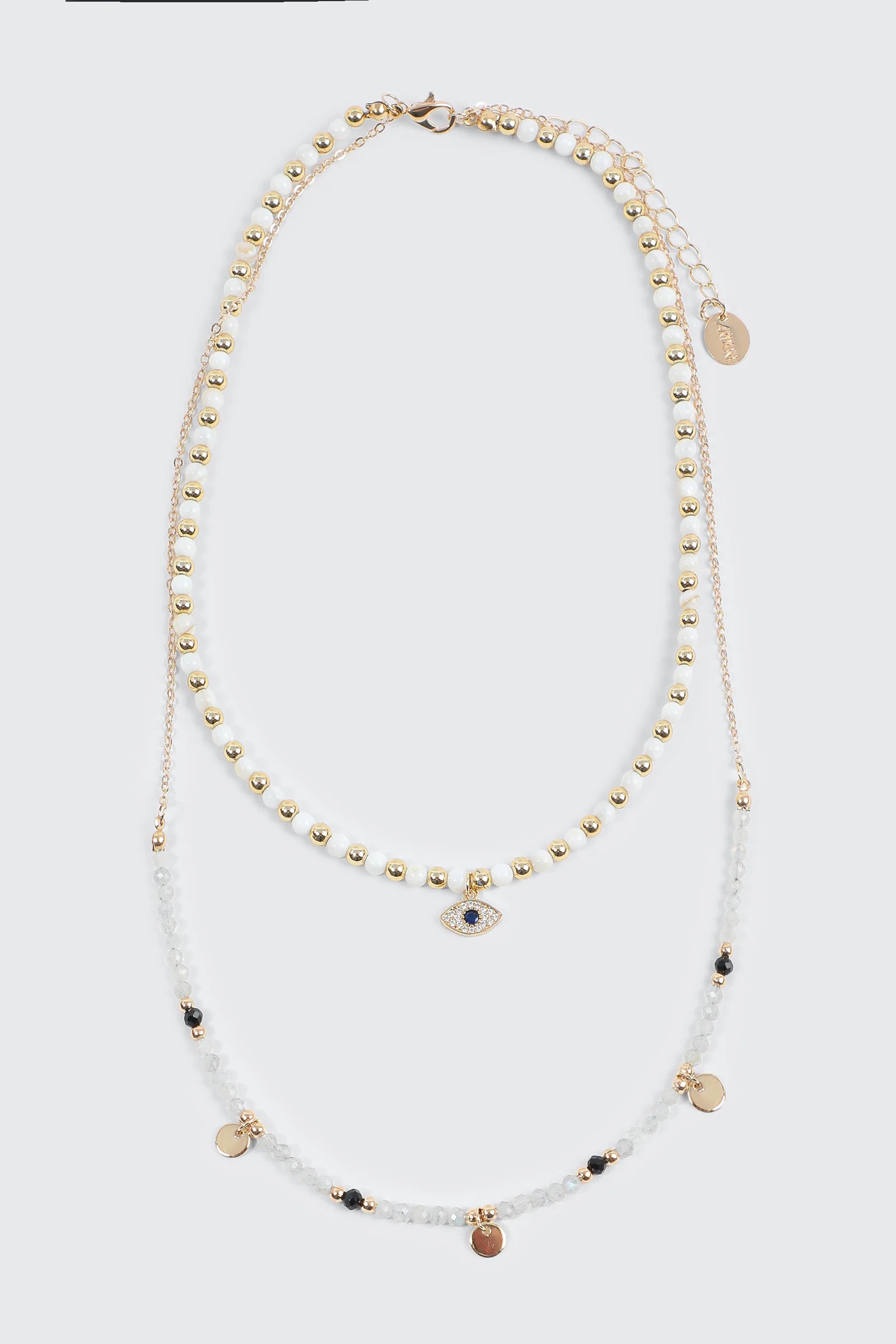 Two-Row Necklace with Eye Pendant