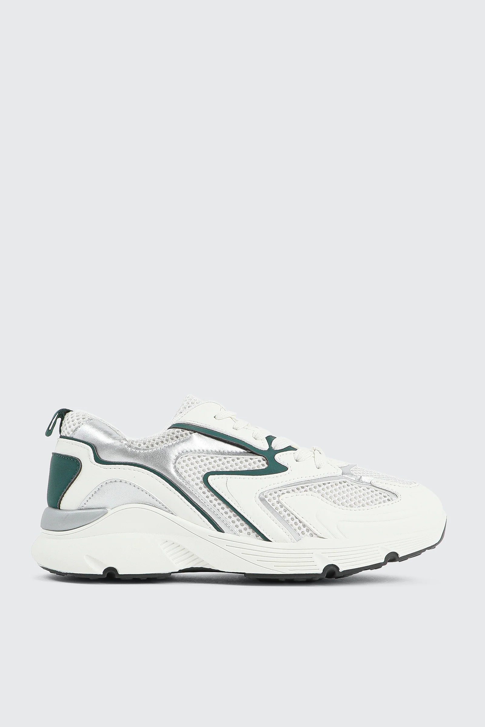 Two-Tone Sneakers with Silver Details