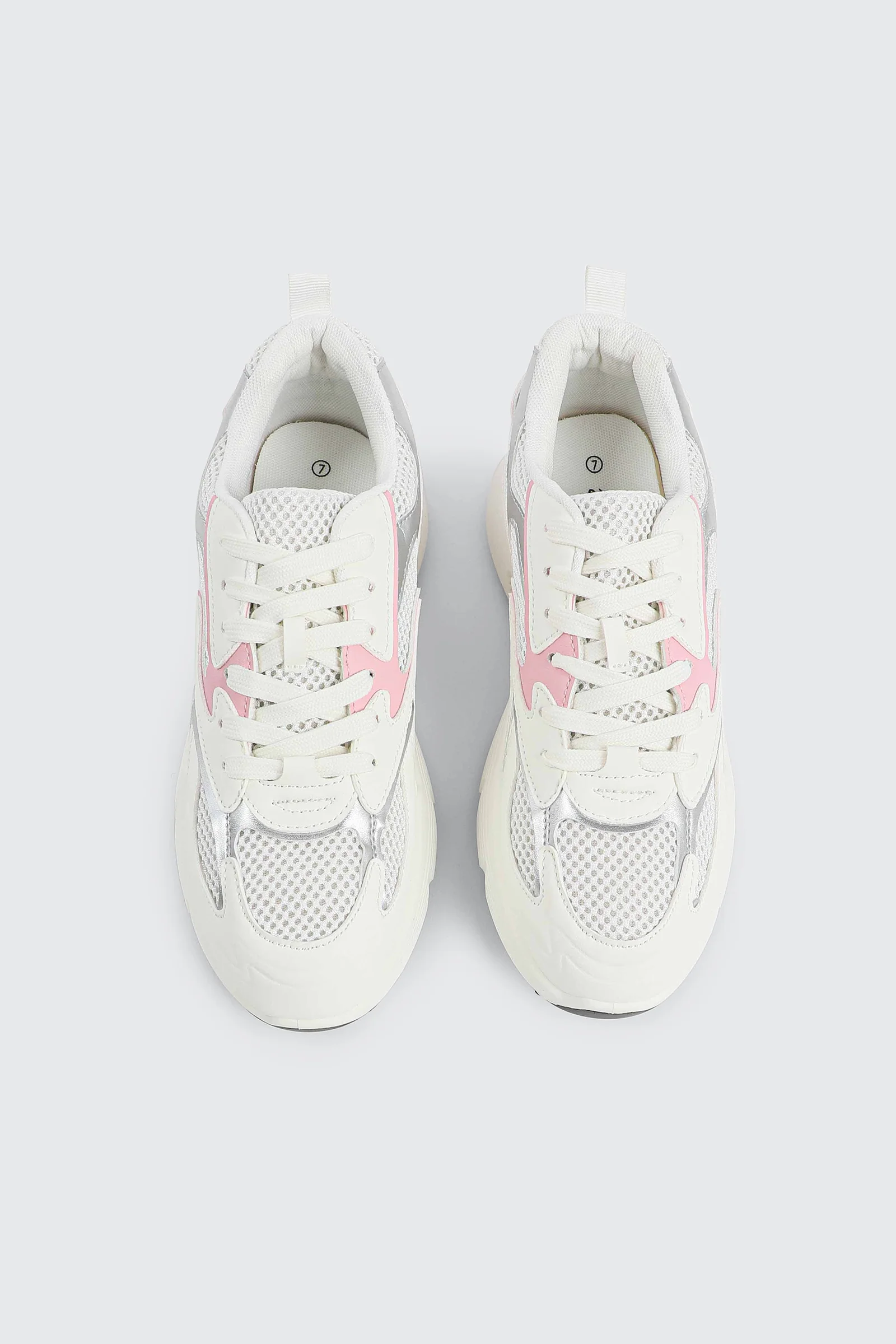 Two-Tone Sneakers with Silver Details - Image 4