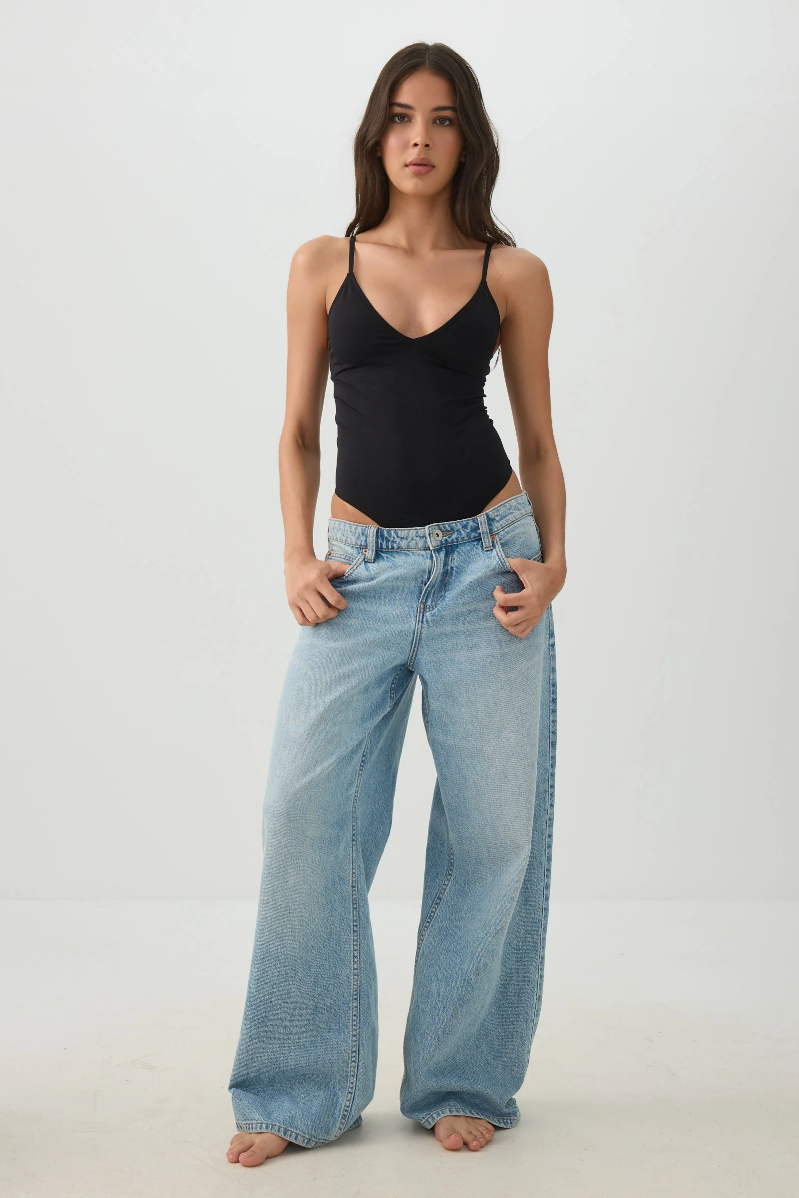 V-Neck Spaghetti Strap Bodysuit - Image 3