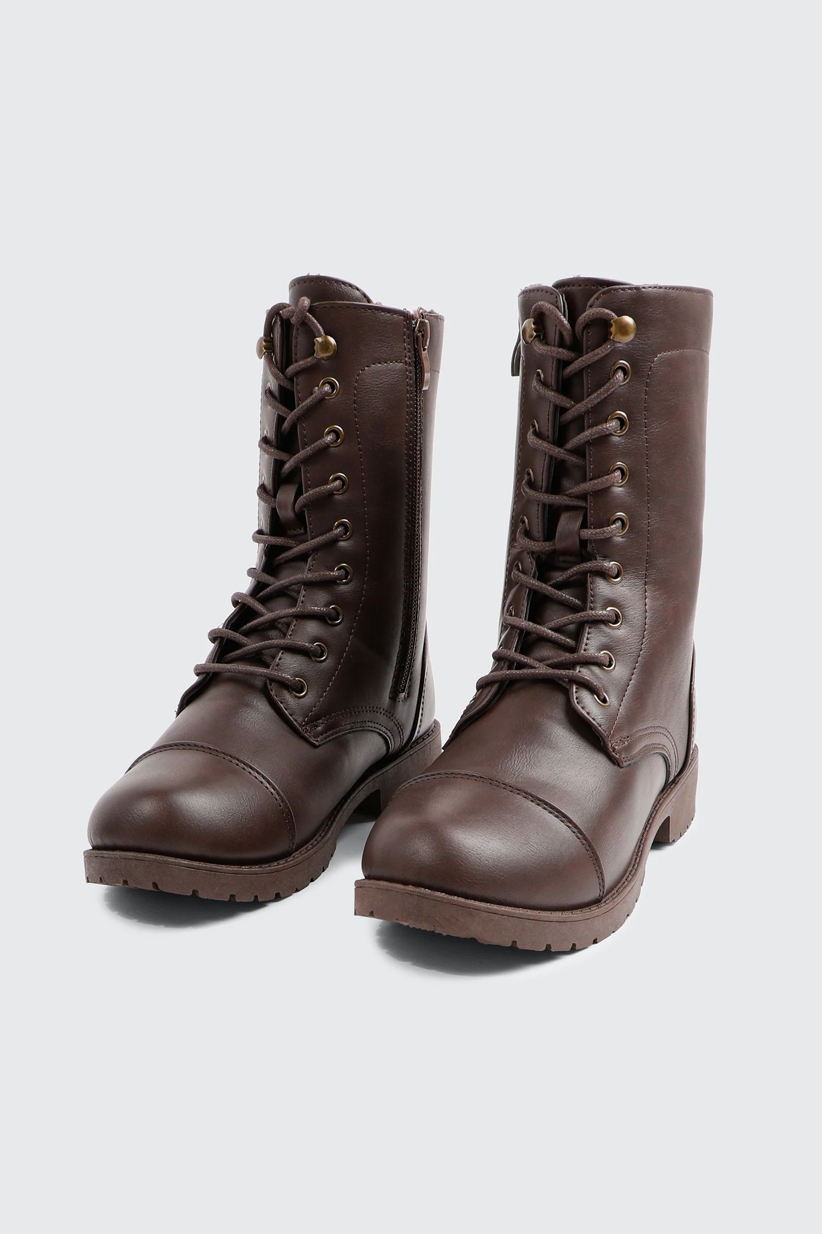 Warm Lined Faux Leather Boots - Image 2