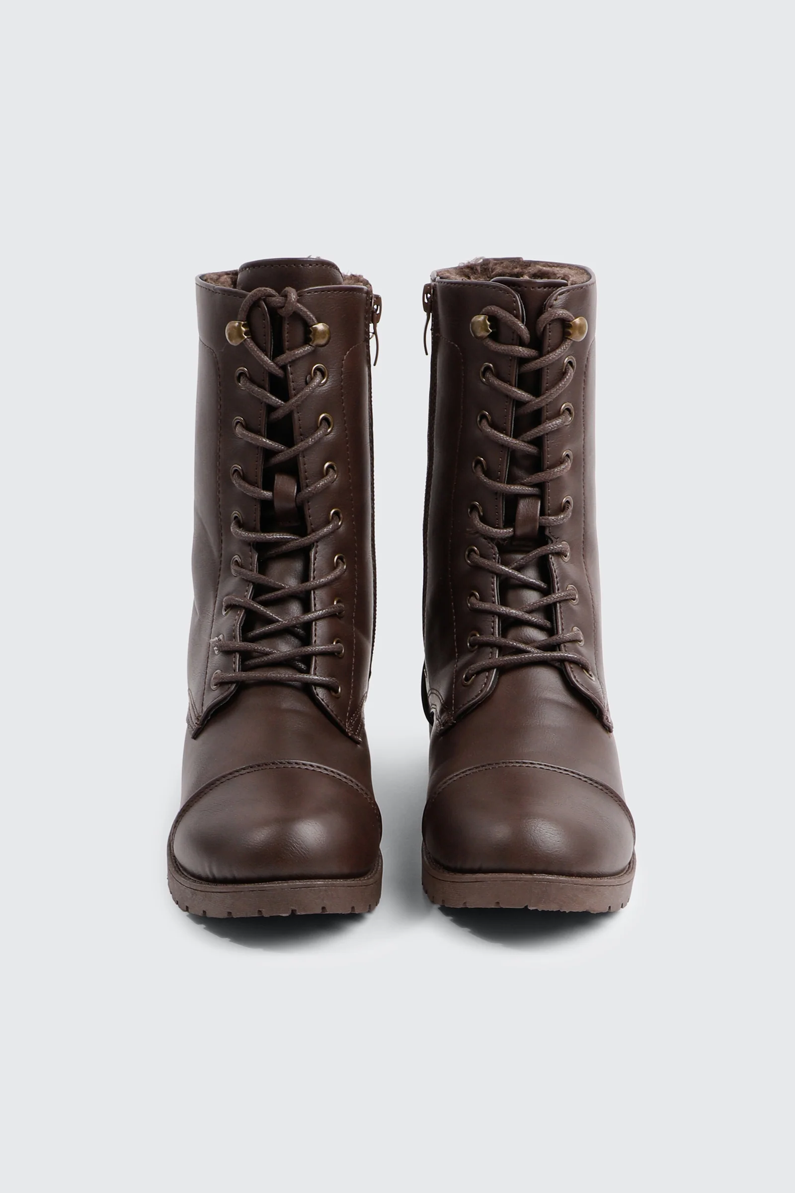 Warm Lined Faux Leather Boots - Image 4