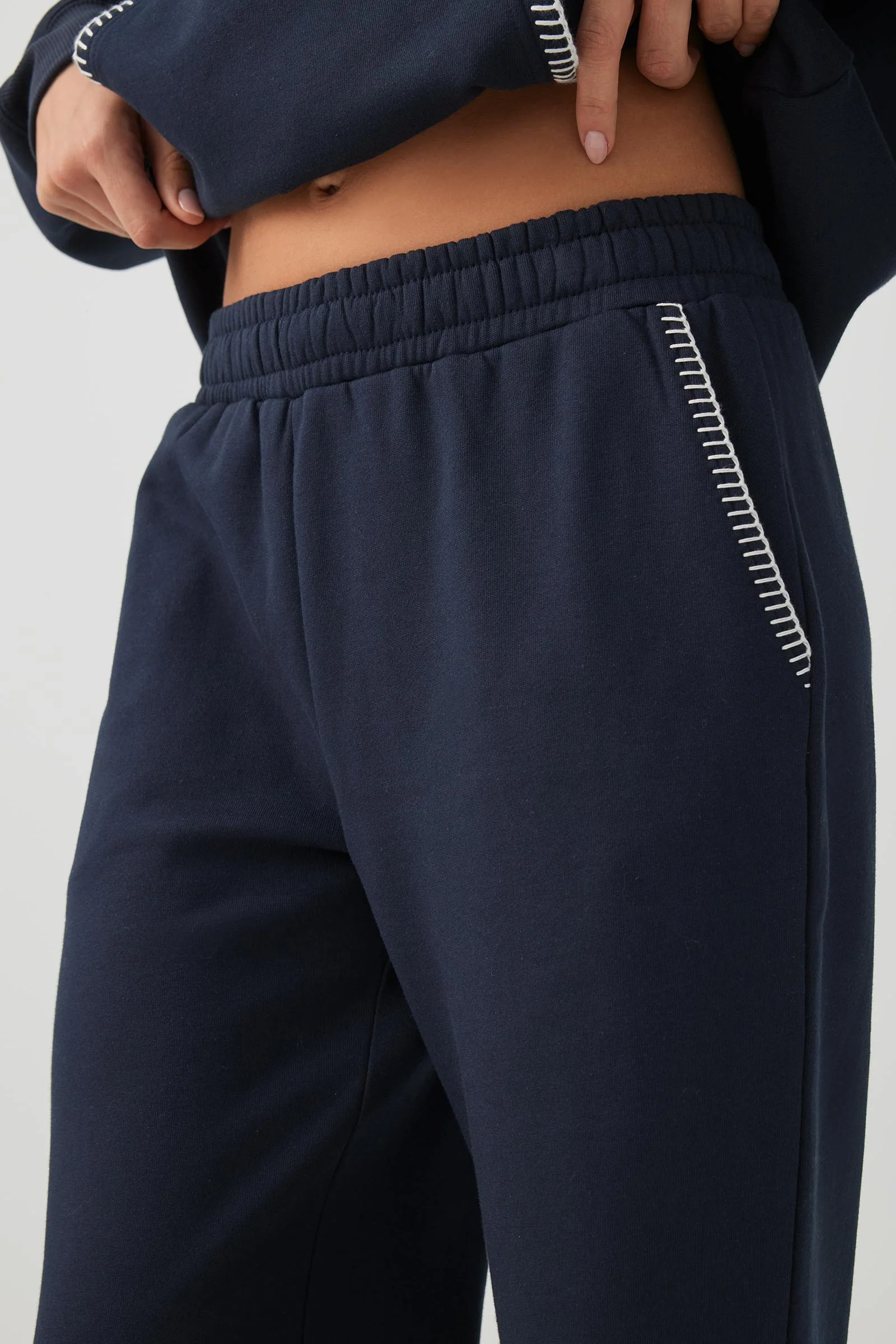 Whipstitch Wide Leg Sweatpants - Image 3