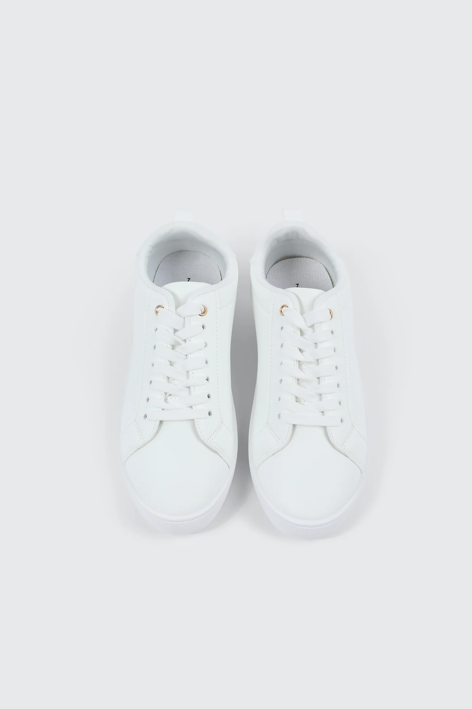 White Lace Up Sneakers - Image 4
