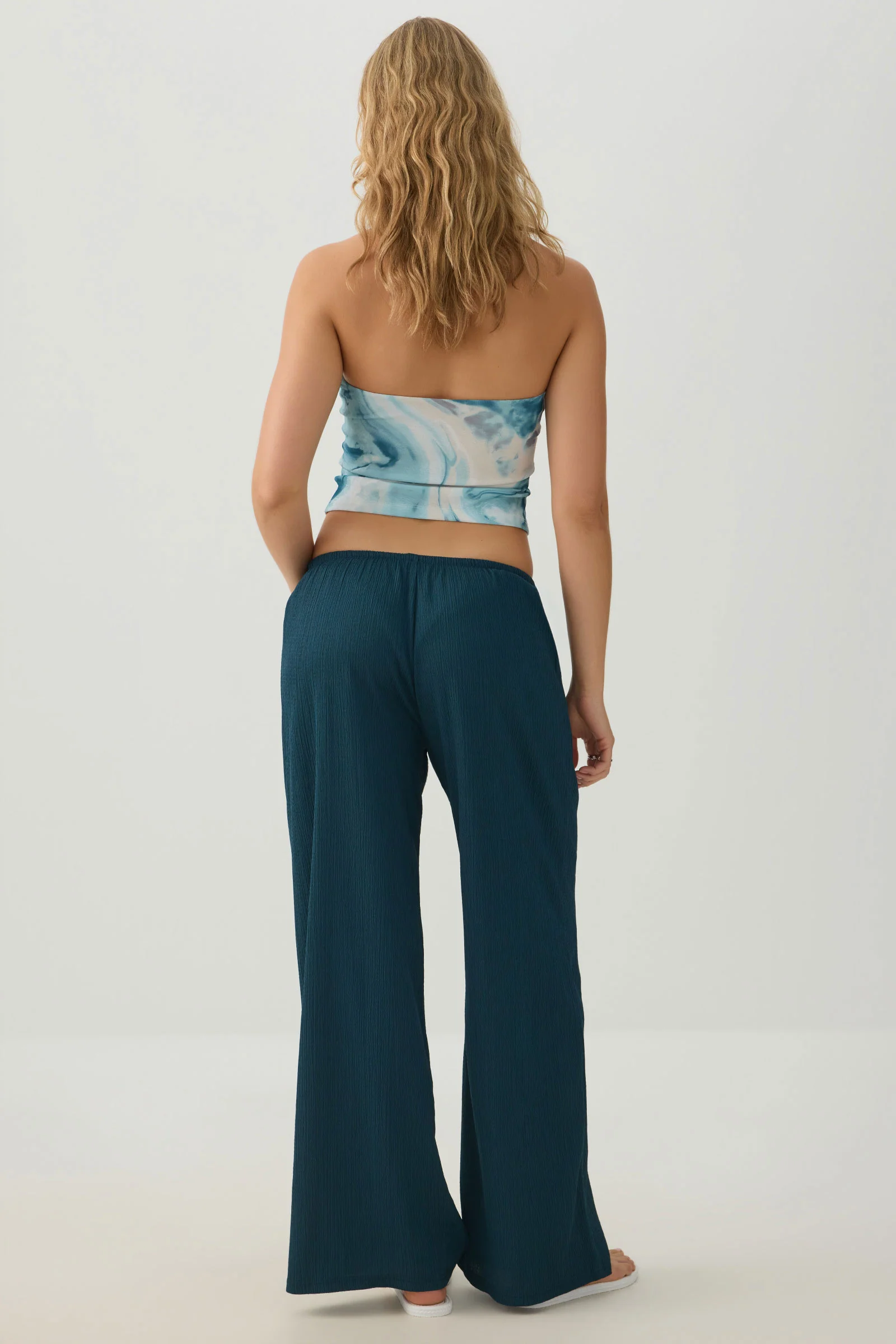 Wide Leg Seersucker Pants - Image 4