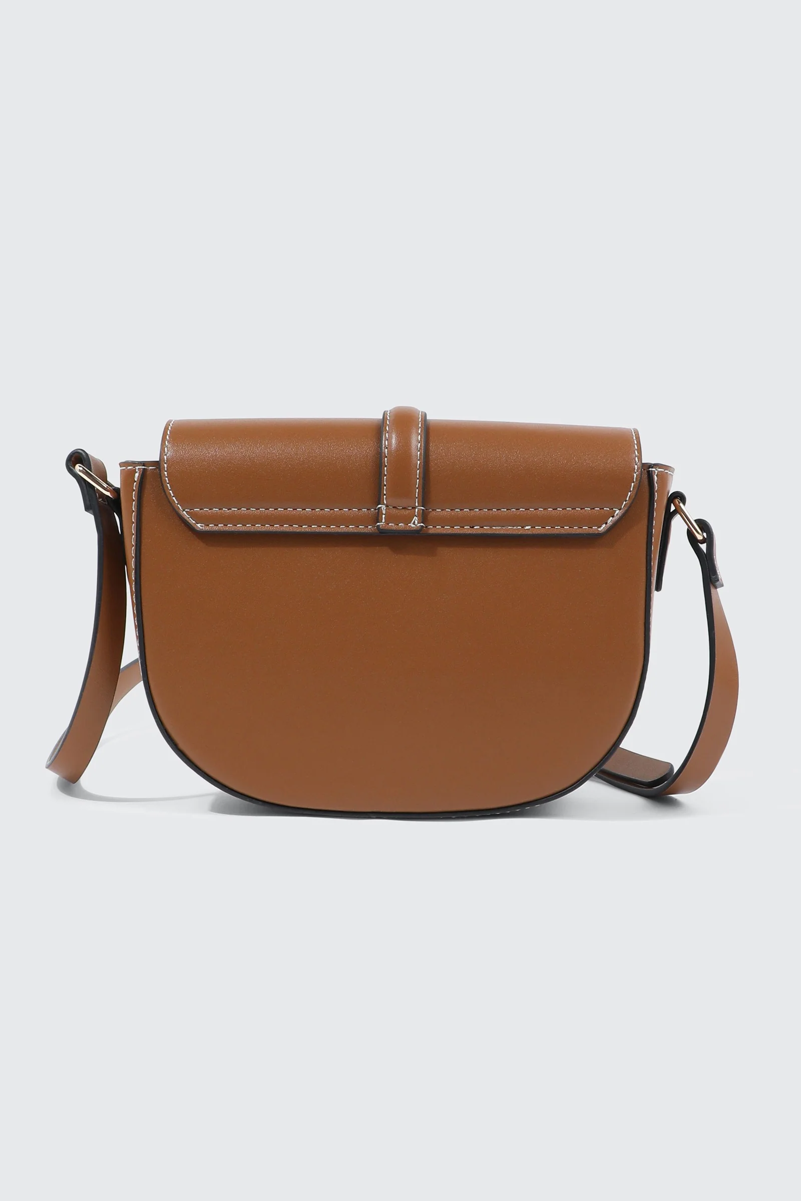 Woven Panel Saddle Crossbody Bag - Image 2