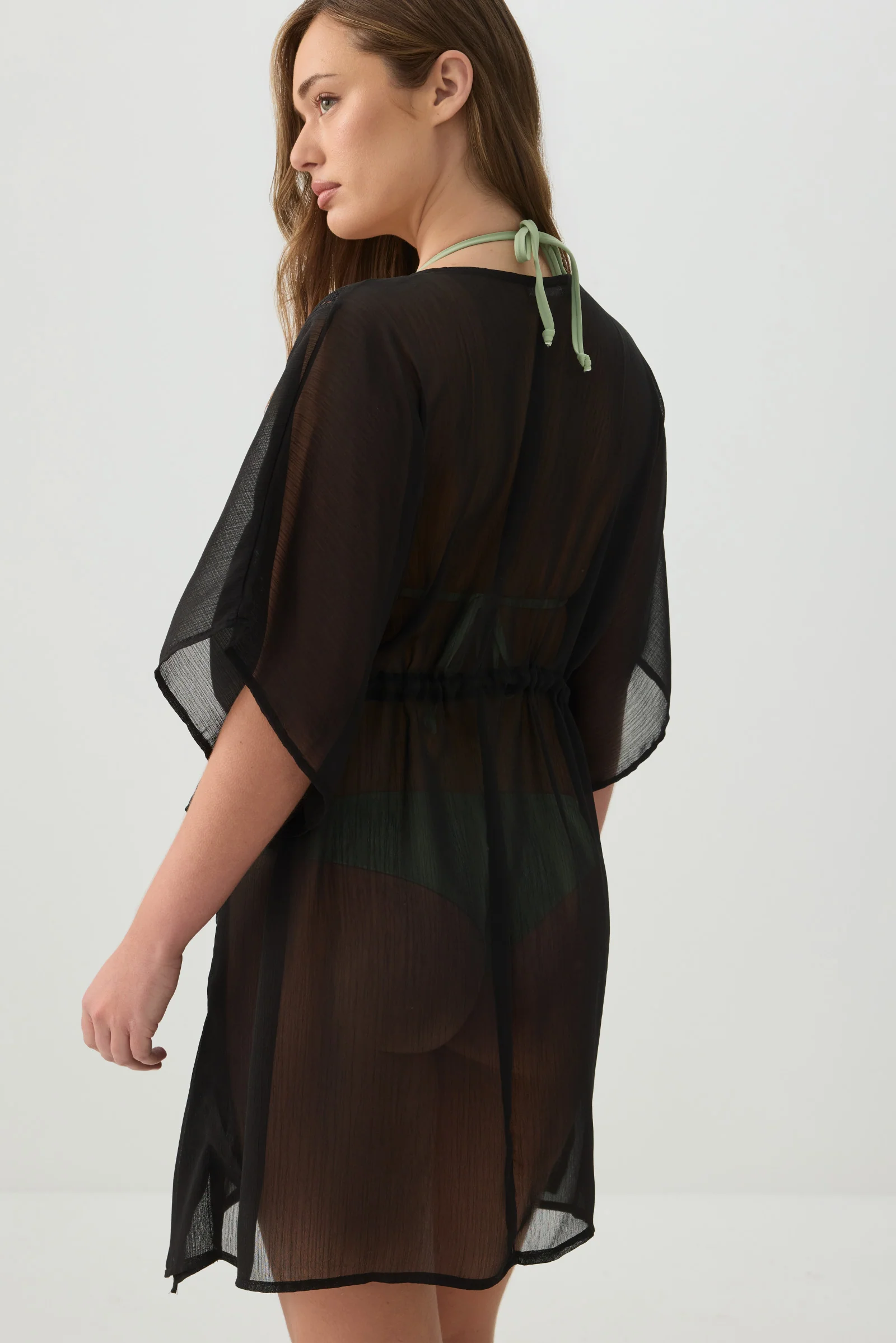 Woven Tie Front Cover Up - Image 4